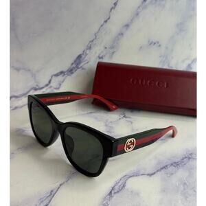 NEW Gucci GG1866SK Black Striped Arm Oversized Sunglasses